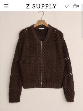 Z Supply Sundance Sweater Jacket Chocolate Cherry NWT Size Small